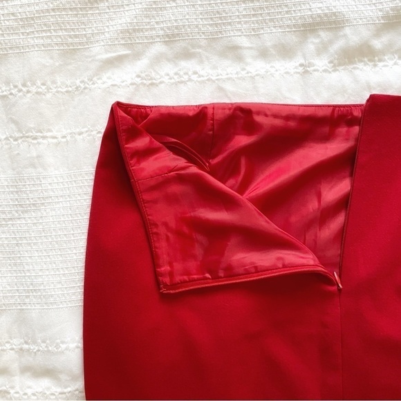 TAHARI ARTHUR S LEVINE RED FRONT SLIT PENCIL FORMAL SKIRT - 6 - Picture 9 of 9